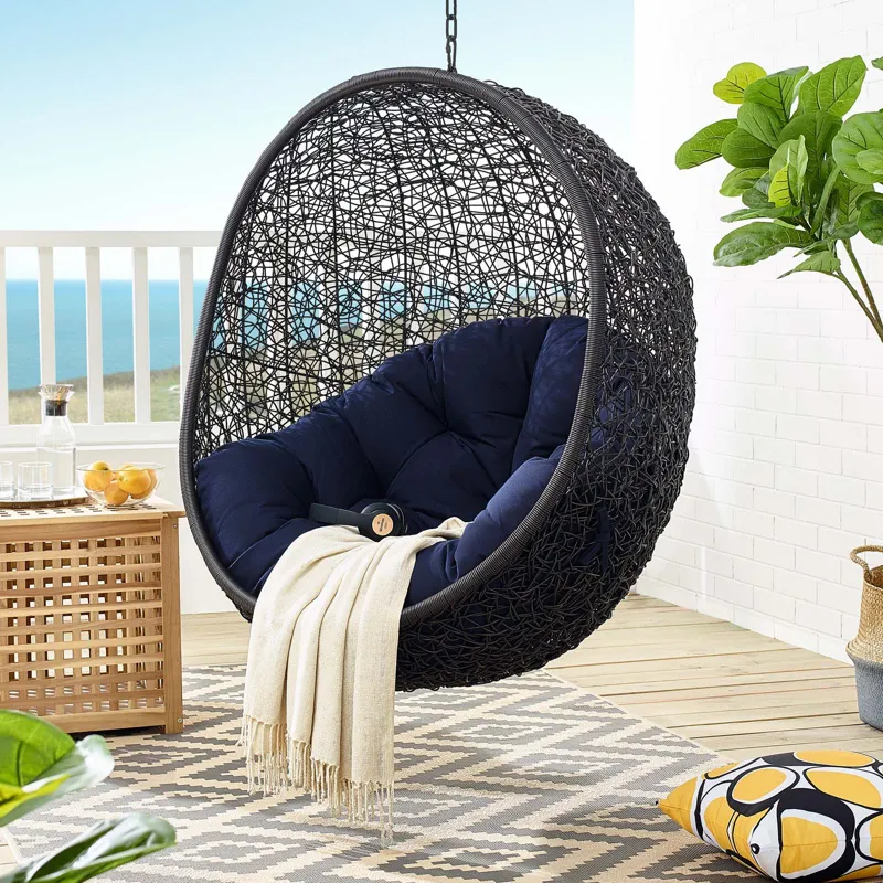 Encase Sunbrella Fabric Swing Outdoor Patio Lounge Chair Without Stand