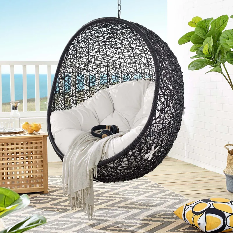 Encase Sunbrella Fabric Swing Outdoor Patio Lounge Chair Without Stand