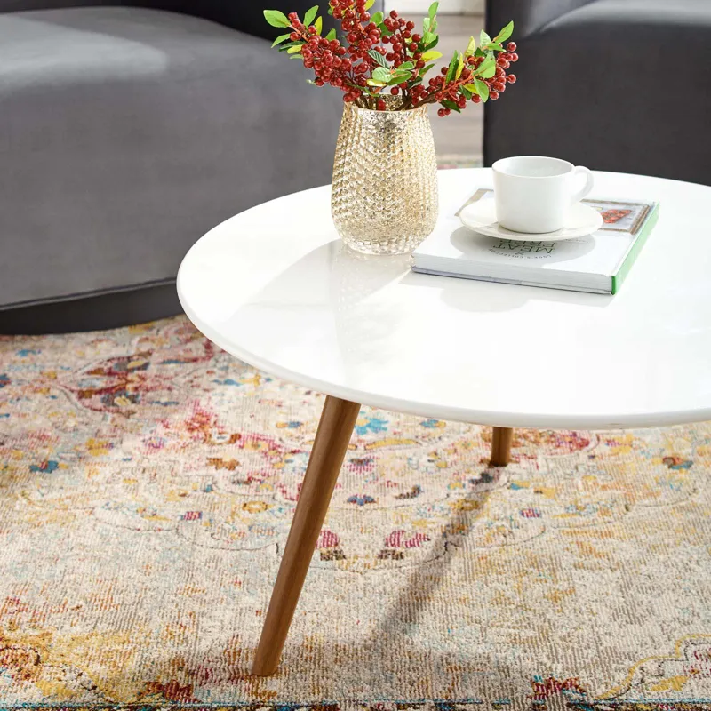 Lippa 28" Round Wood Top Coffee Table with Tripod Base