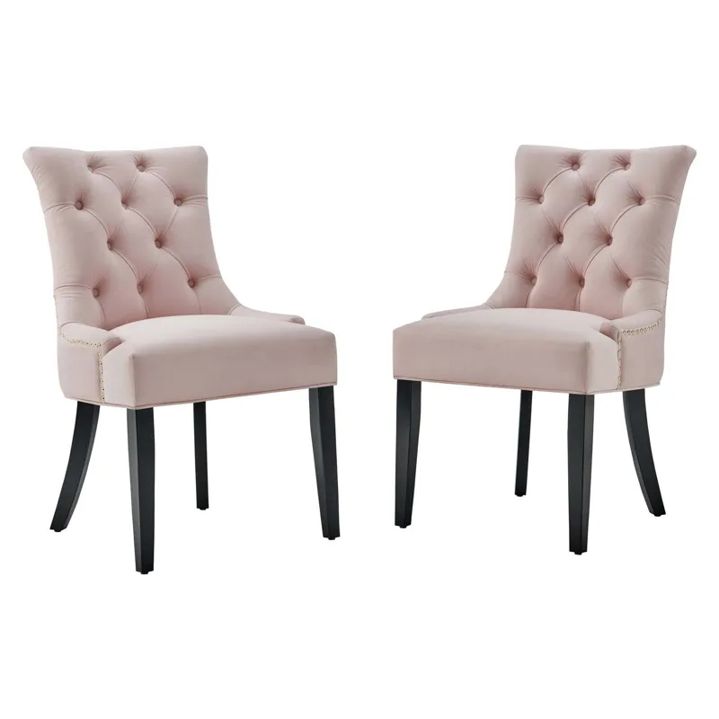 Regent Tufted Performance Velvet Dining Side Chairs - Set of 2