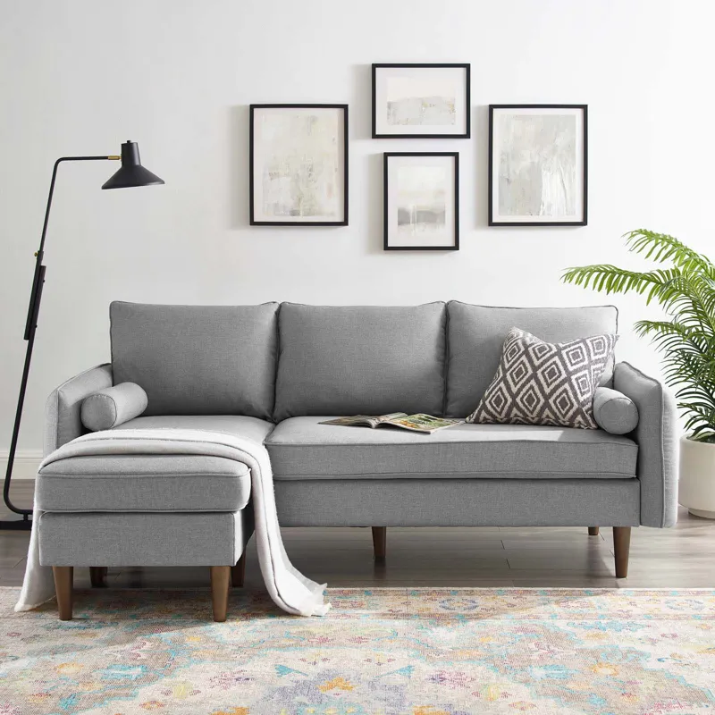 Revive Upholstered Right or Left Sectional Sofa - Light Gray