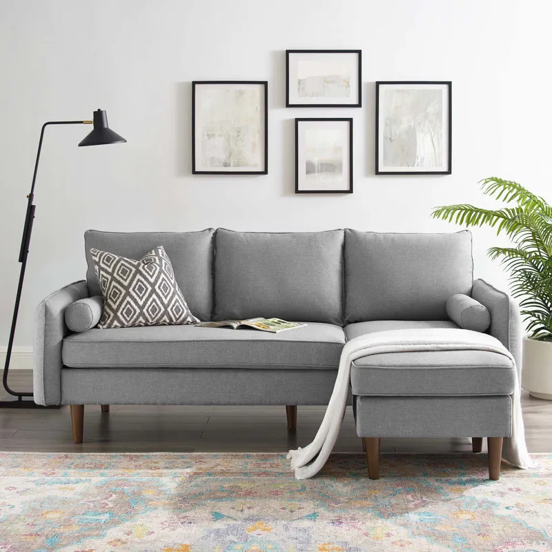 Revive Upholstered Right or Left Sectional Sofa - Light Gray