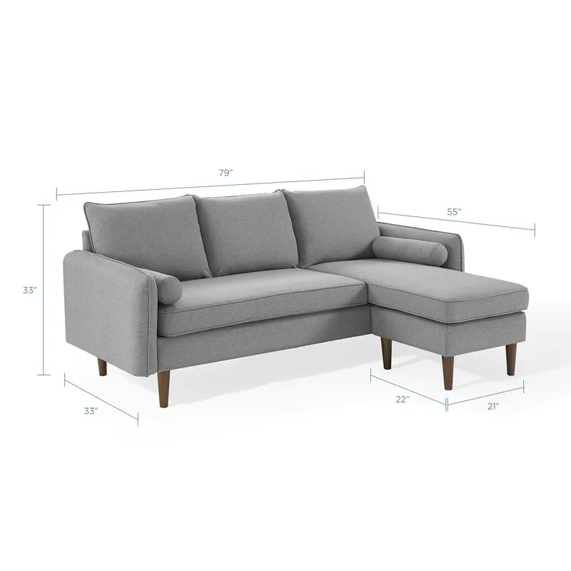 Revive Upholstered Right or Left Sectional Sofa - Light Gray