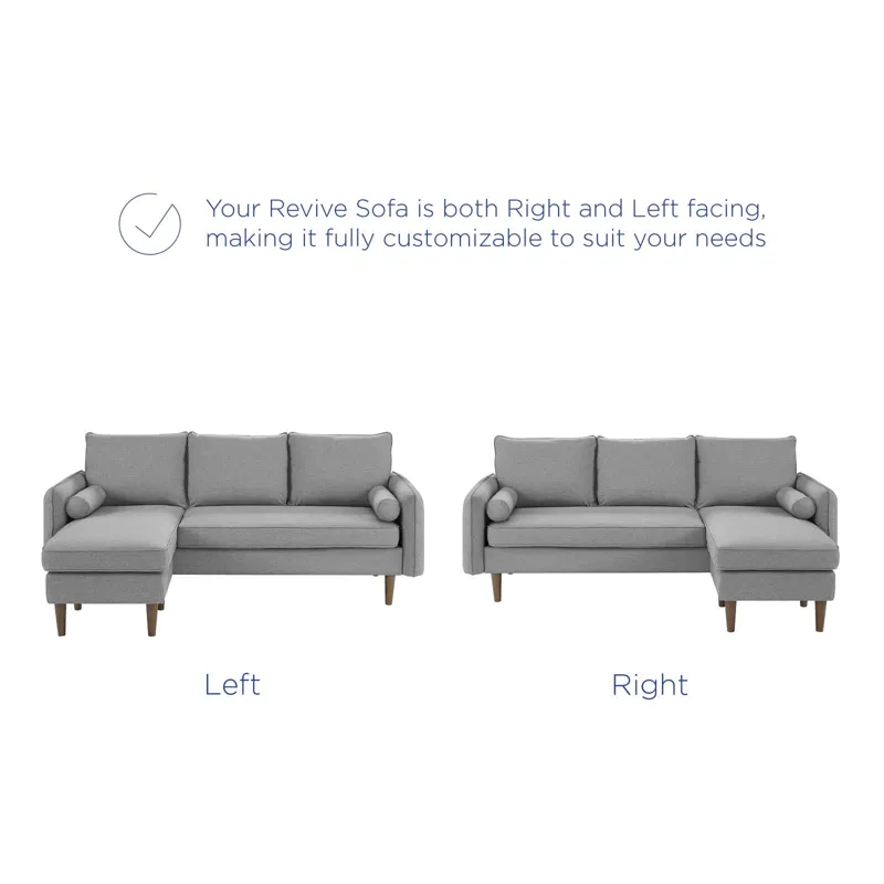 Revive Upholstered Right or Left Sectional Sofa - Light Gray