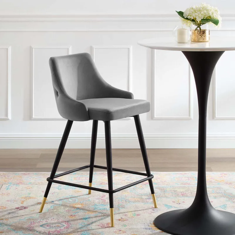 Adorn Performance Velvet Counter Bar Stool