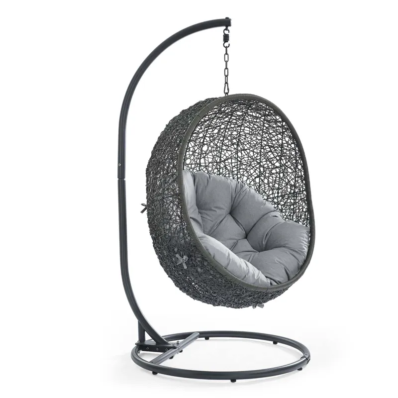 Hide Outdoor Patio Sunbrella Swing Chair With Stand