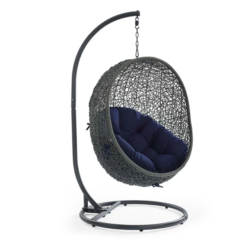 Hide Outdoor Patio Sunbrella Swing Chair With Stand