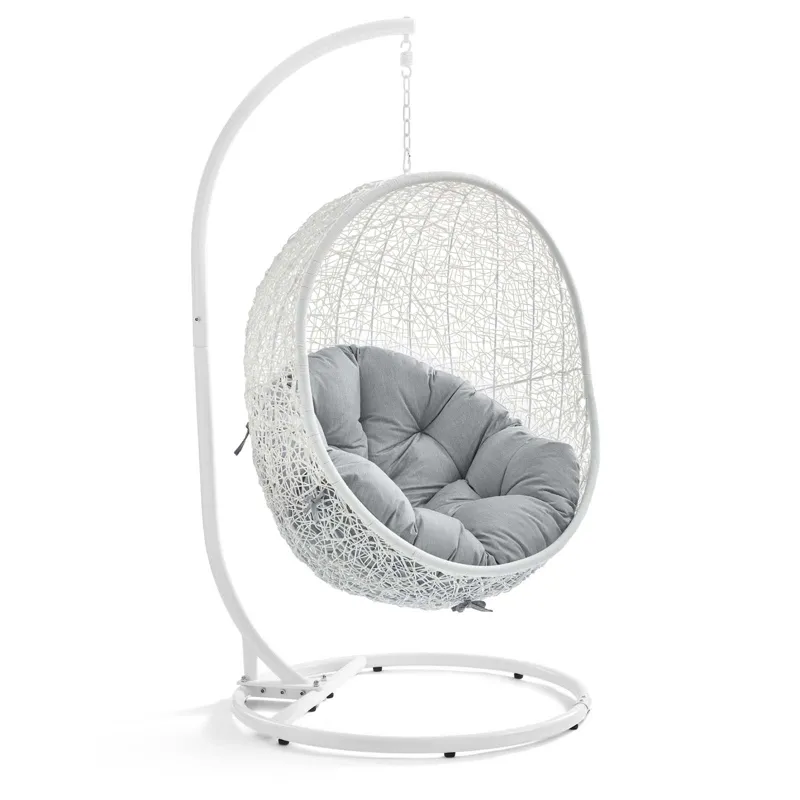 Hide Outdoor Patio Sunbrella Swing Chair With Stand