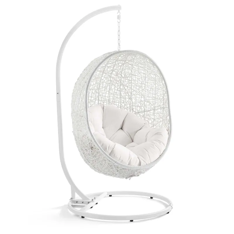 Hide Outdoor Patio Sunbrella Swing Chair With Stand