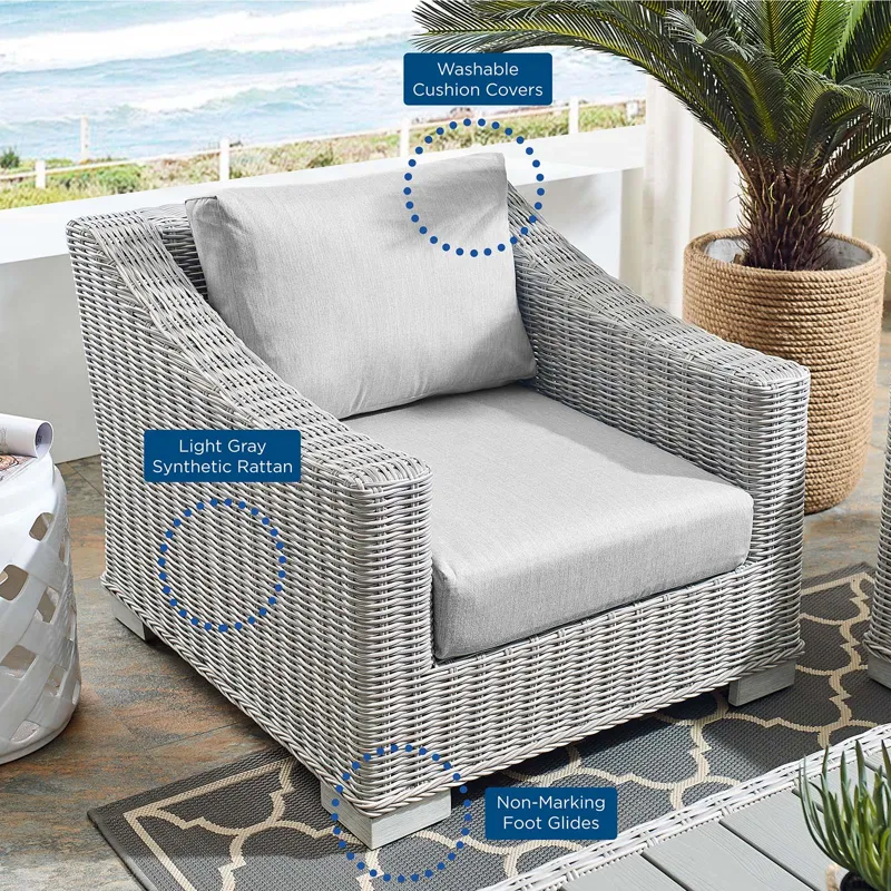 Conway Sunbrella Outdoor Patio Wicker Rattan Armchair