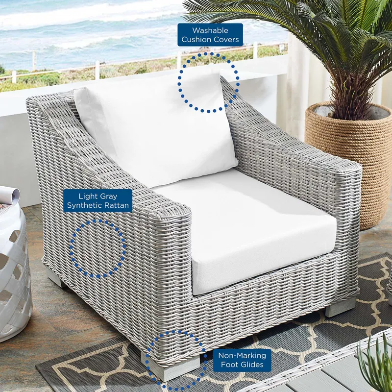 Conway Sunbrella Outdoor Patio Wicker Rattan Armchair