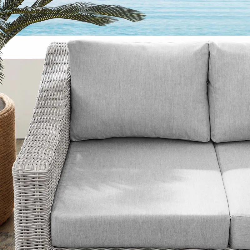 Conway Sunbrella Outdoor Patio Wicker Rattan Loveseat