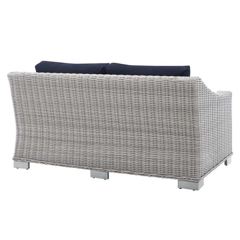 Conway Sunbrella Outdoor Patio Wicker Rattan Loveseat