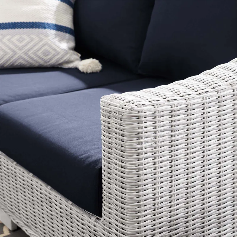 Conway Sunbrella Outdoor Patio Wicker Rattan Loveseat