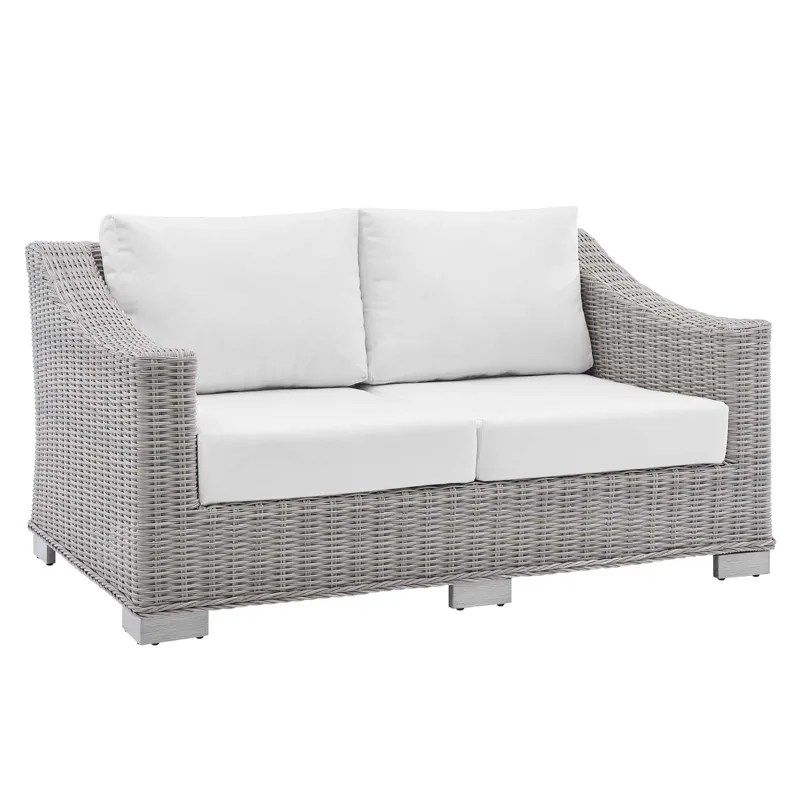 Conway Sunbrella Outdoor Patio Wicker Rattan Loveseat