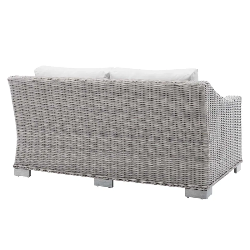 Conway Sunbrella Outdoor Patio Wicker Rattan Loveseat