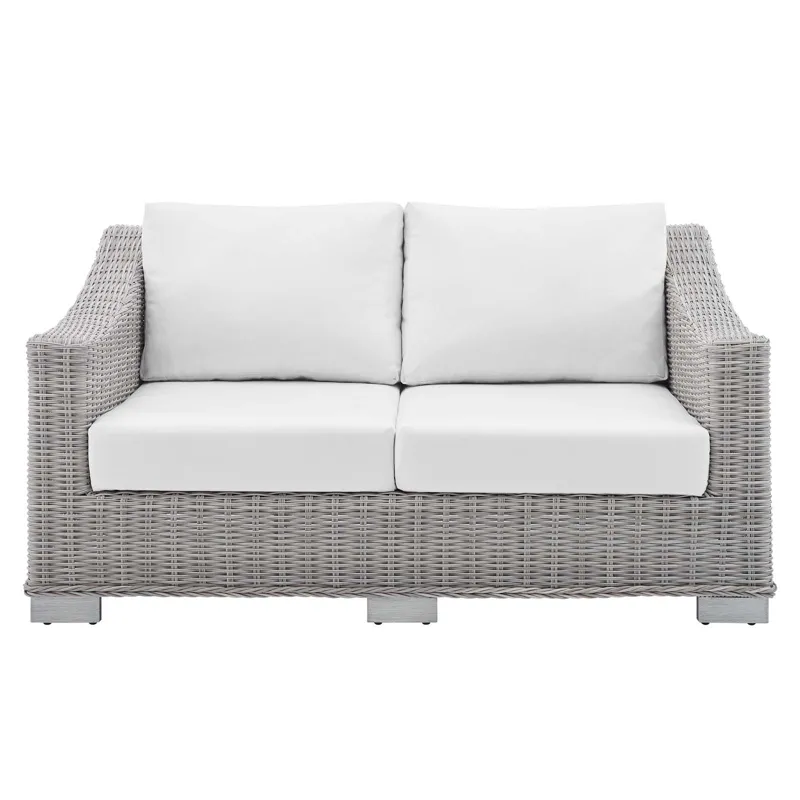 Conway Sunbrella Outdoor Patio Wicker Rattan Loveseat