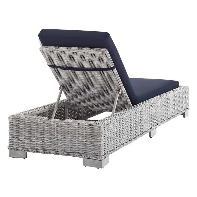 Conway Sunbrella Outdoor Patio Wicker Rattan Chaise Lounge