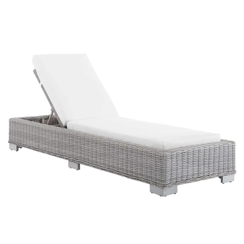 Conway Sunbrella Outdoor Patio Wicker Rattan Chaise Lounge