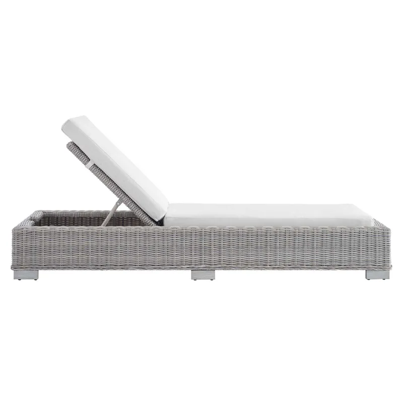 Conway Sunbrella Outdoor Patio Wicker Rattan Chaise Lounge