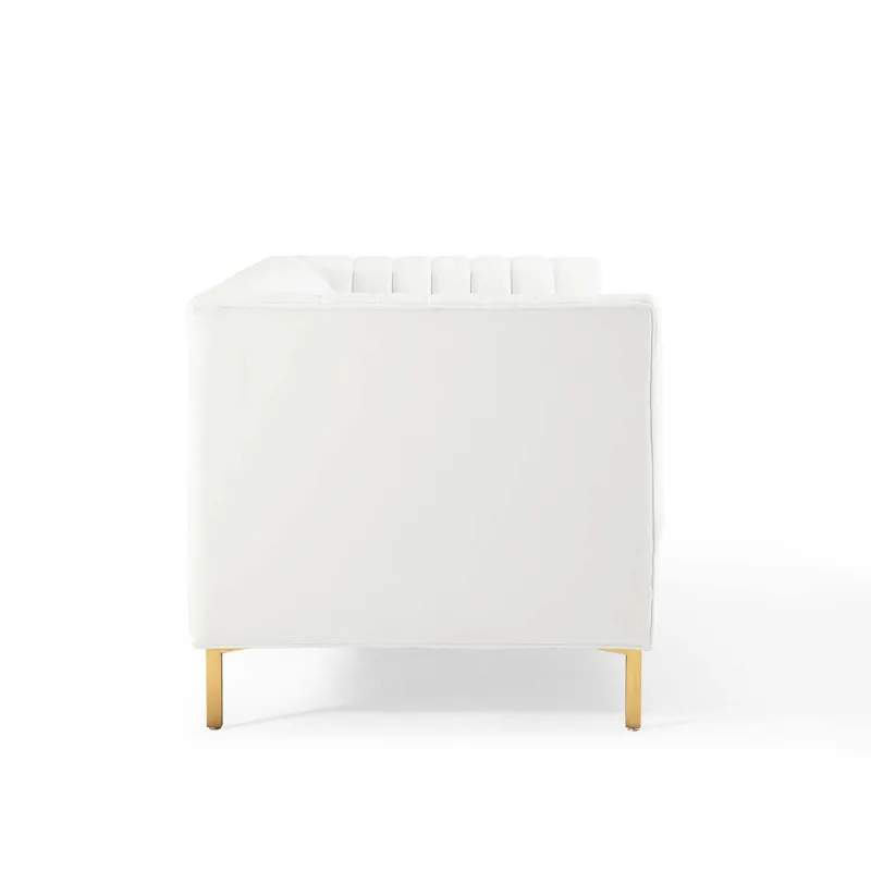 Shift Channel Tufted Performance Velvet Sofa