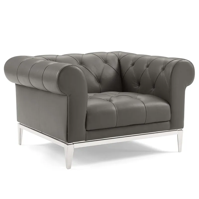 Idyll Tufted Upholstered Leather 3 Piece Set