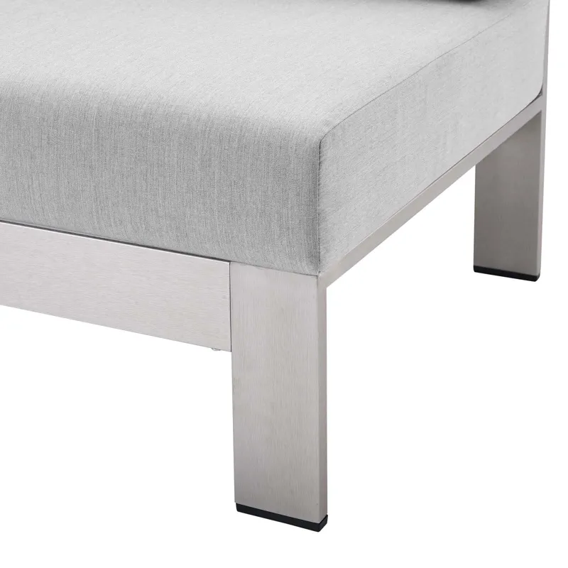 Shore Sunbrella Fabric Aluminum Outdoor Patio Right-Arm Loveseat