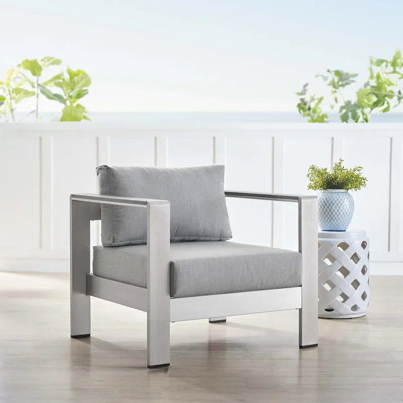 Shore Sunbrella Fabric Aluminum Outdoor Patio Armchair