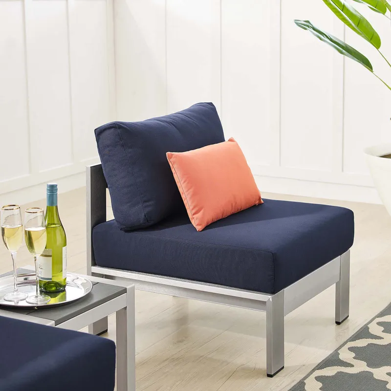 Shore Sunbrella Fabric Outdoor Patio Aluminum 3 Piece Set