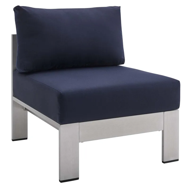 Shore Sunbrella Fabric Outdoor Patio Aluminum 3 Piece Set