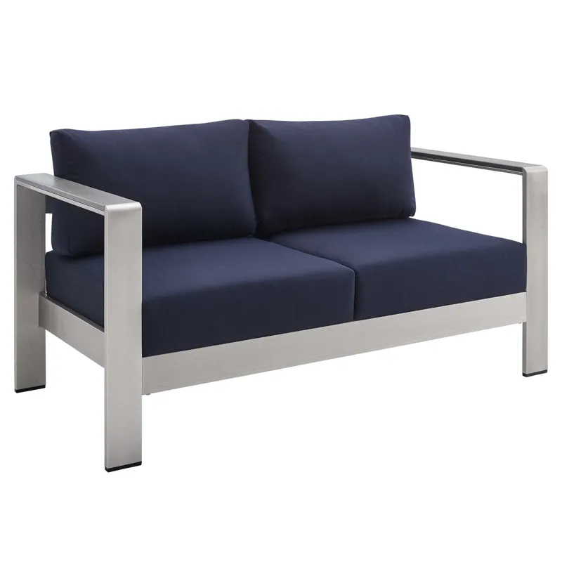 Shore Sunbrella Fabric Outdoor Patio Aluminum 3 Piece Set