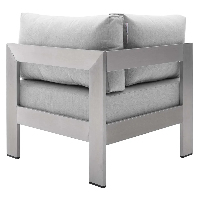 Shore Sunbrella Fabric Outdoor Patio Aluminum 4 Piece Sectional Sofa Set