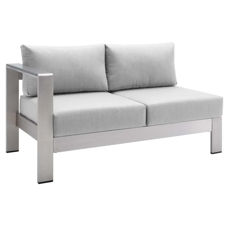 Shore Sunbrella Fabric Outdoor Patio Aluminum 4 Piece Sectional Sofa Set