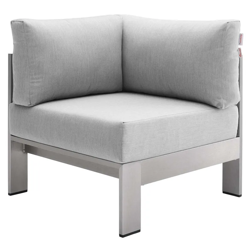 Shore Sunbrella Fabric Outdoor Patio Aluminum 6 Piece Sectional Sofa Set
