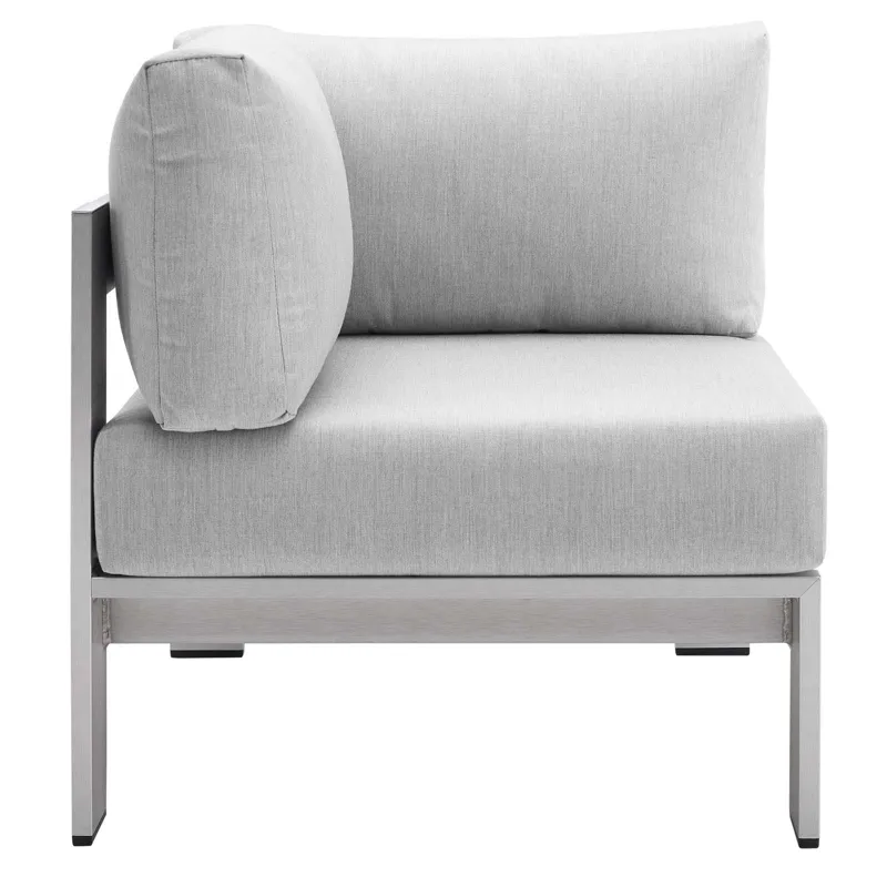 Shore Sunbrella Fabric Outdoor Patio Aluminum 8 Piece Sectional Sofa Set