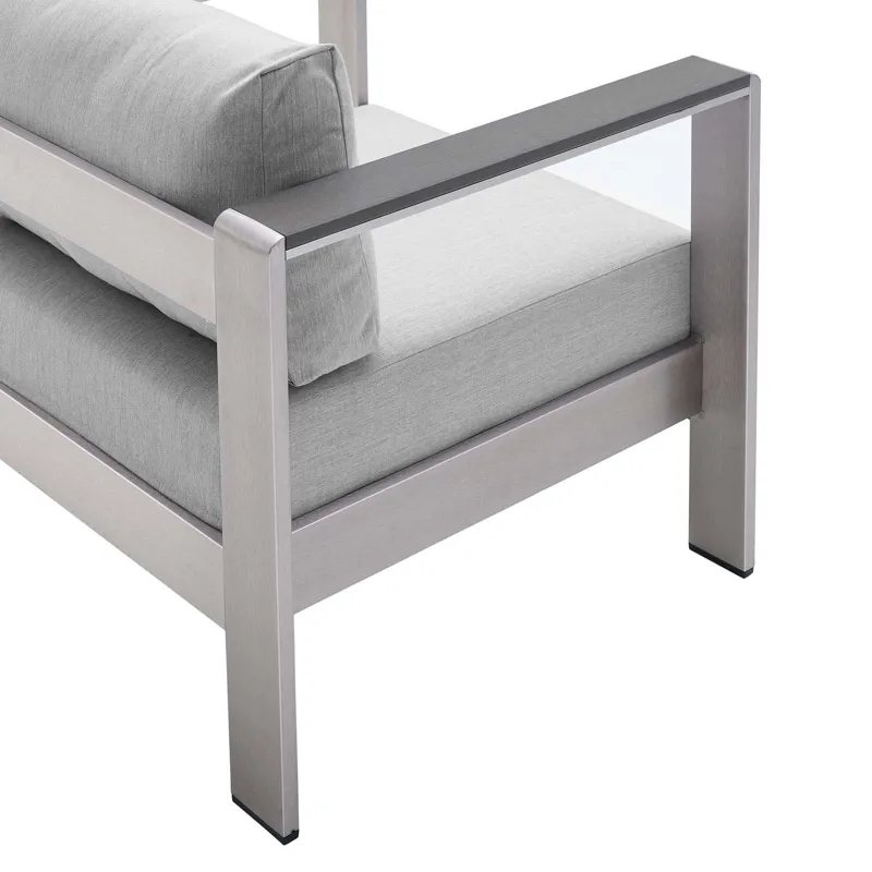 Shore Sunbrella Fabric Outdoor Patio Aluminum 7 Piece Set