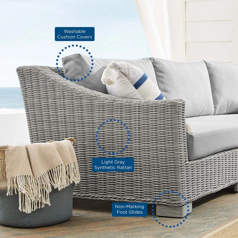 Conway Sunbrella Outdoor Patio Wicker Rattan 4-Piece Furniture Set