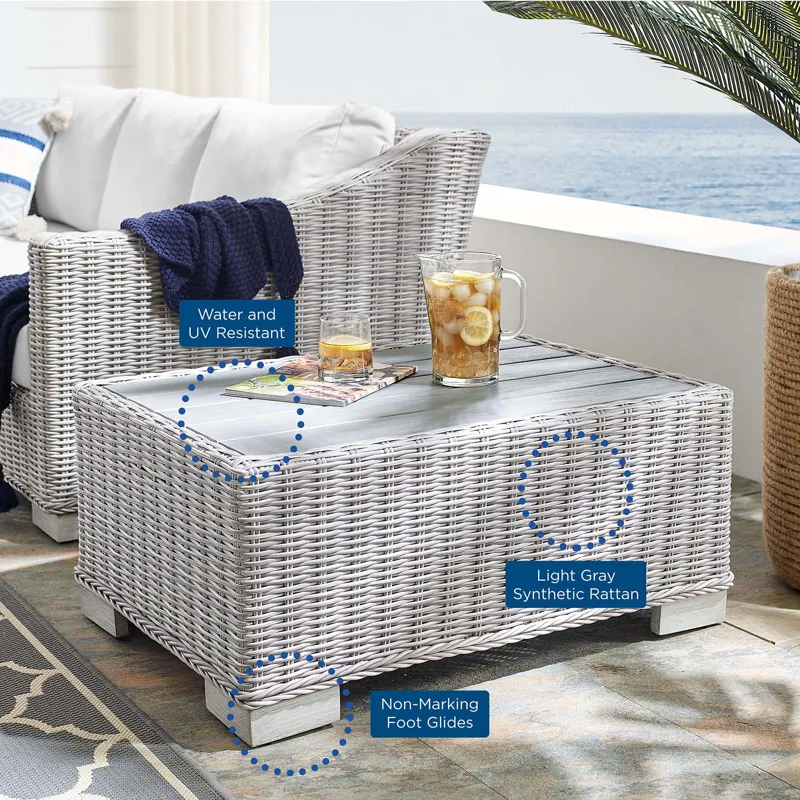 Conway Sunbrella Outdoor Patio Wicker Rattan 4-Piece Furniture Set
