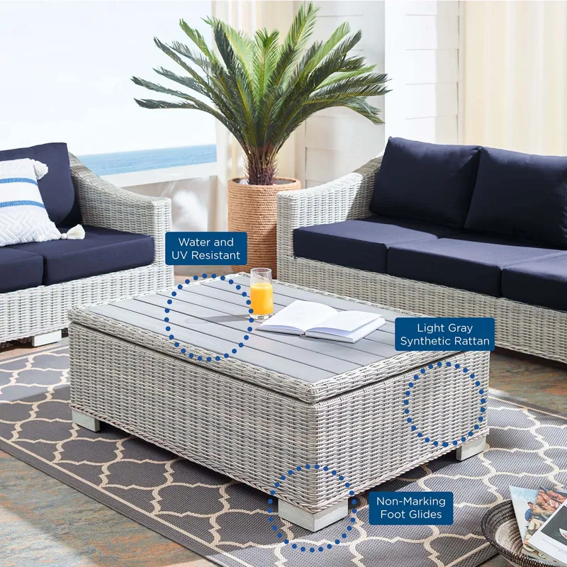 Conway Sunbrella Outdoor Patio Wicker Rattan 4-Piece Furniture Set