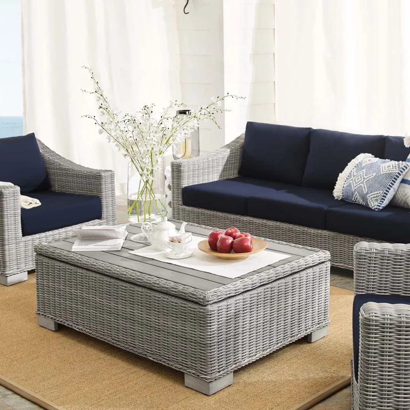 Conway Sunbrella Outdoor Patio Wicker Rattan 4-Piece Furniture Set