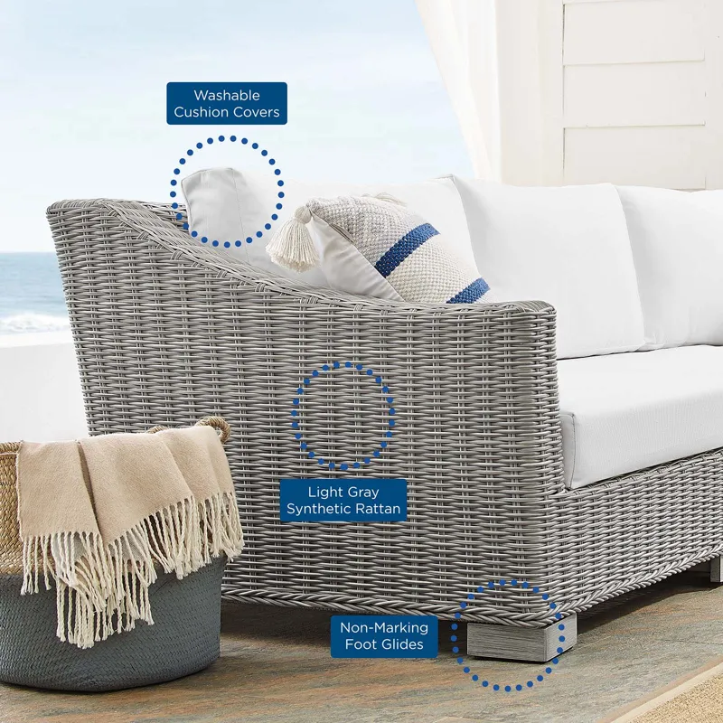 Conway Sunbrella Outdoor Patio Wicker Rattan 4-Piece Furniture Set