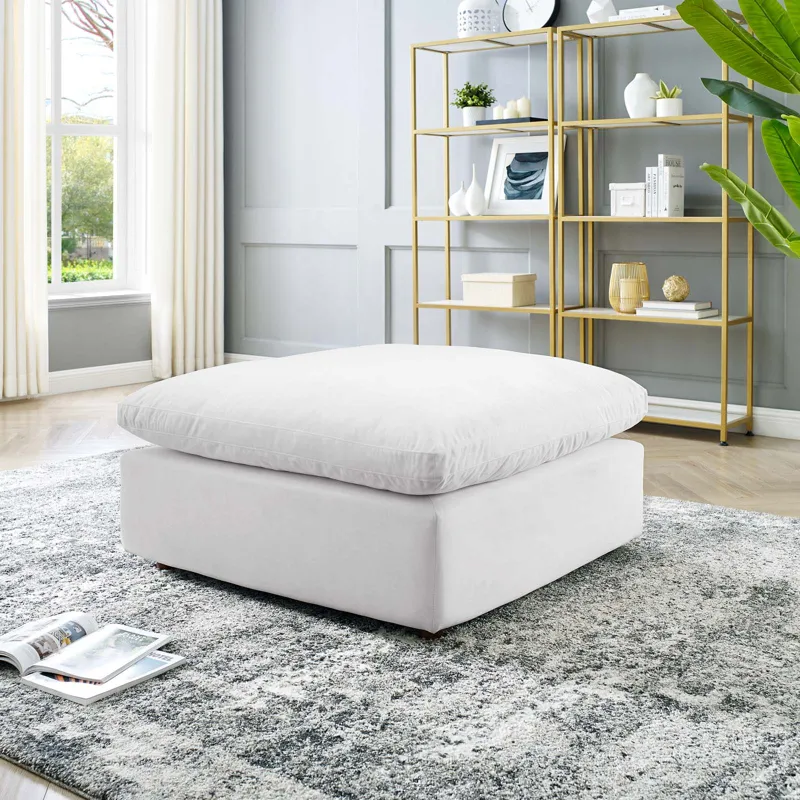 Commix Down Filled Overstuffed Performance Velvet Ottoman