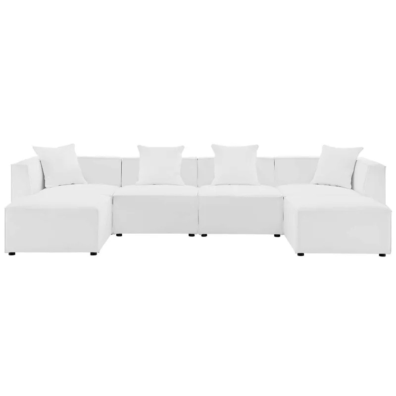 Saybrook Outdoor Patio Upholstered 6-Piece Sectional Sofa