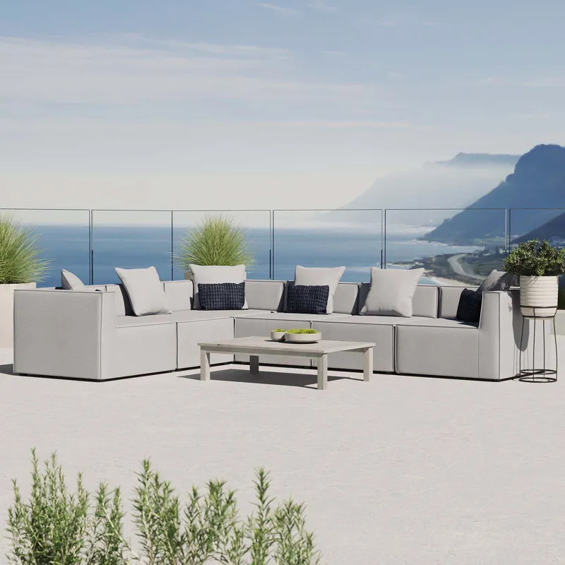 Saybrook Outdoor Patio Upholstered 6-Piece Sectional Sofa