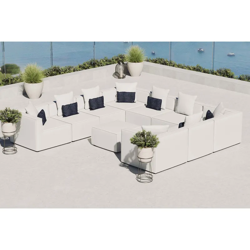 Saybrook Outdoor Patio Upholstered 10-Piece Sectional Sofa