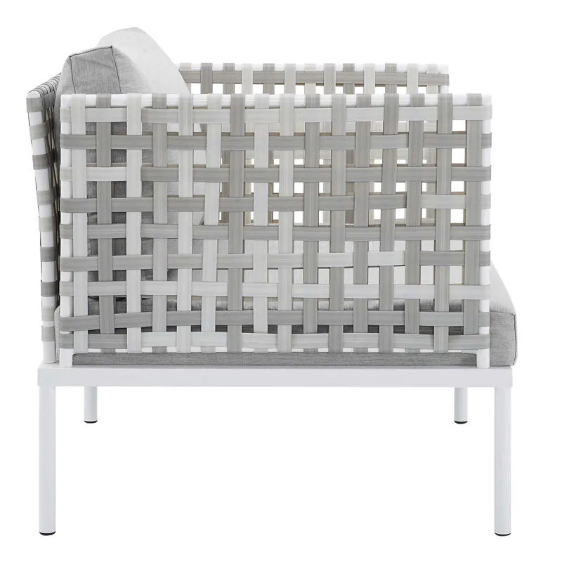 Harmony Sunbrella Basket Weave Outdoor Patio Aluminum Armchair