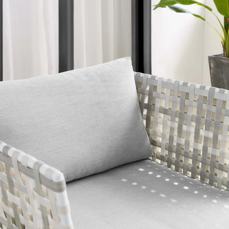 Harmony Sunbrella Basket Weave Outdoor Patio Aluminum Armchair