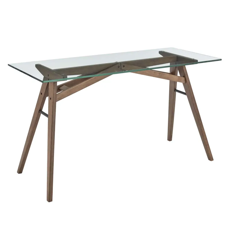 Steadfast Glass-Top Glass Top Office Desk