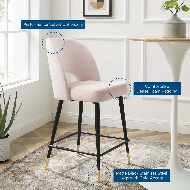 Rouse Performance Velvet Counter Stool