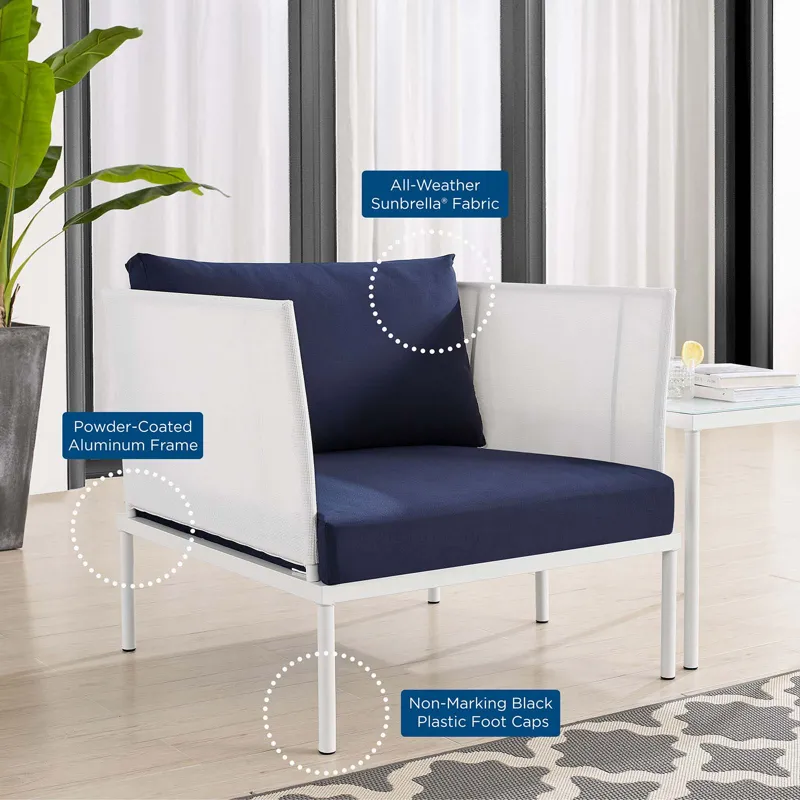 Harmony 3-Piece Sunbrella Outdoor Patio Aluminum Seating Set